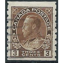Canada 1918 SG224 3c Brown IMP x Perf 8 Good+ Used....