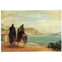 Edgar Degas Promenade Beside The Sea Painting Postcard