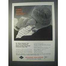 1966 Reading Railroad Ad - I Need Delivery Yesterday