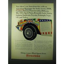 1971 Firestone Mini Sport Tire Ad - American Warranty