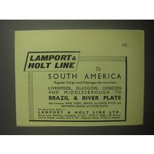 1948 Lamport & Holt line Ad - To south America