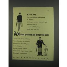 1949 BEA British European Airways Ad - Fly to Oslo