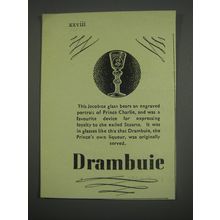 1949 Drambuie Liqueur Ad - This Jacobite glass bears an engraved portrait