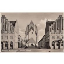 Kobenhavn Grundtvigskirken Restaurant Bicycle Real Photo Old Postcard