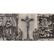 Calcar Nikolaikirche Kirche 3x German Religious Sculpture RPC Postcard s