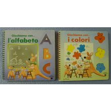 LOT OF 2 CHILDRENS ITALIAN LANGUAGE BOARD BOOKS GIACHIAMO CON ALFABETO E COLORI