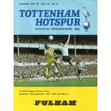 1977/78 Tottenham / Spurs vs Fulham (Div 2 Season) * FREE P&P *