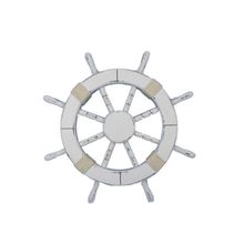 Rustic White Decorative Ship Wheel 18""