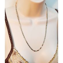10k Solid Gold 3 Tone Star Stamped Valentino Necklace Chain 3.7 mm Size 16"-24"