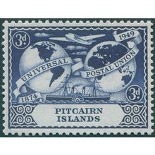 Pitcairn Islands 1949 3d. deep blue UPU SG14 unused