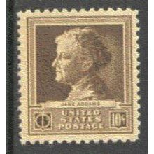 878 10c Jane Addams Fine MNH GA0341