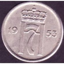 1953 Norway 10 Ore Coin