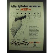 1954 Winchester Western Super Match Ammunition Ad