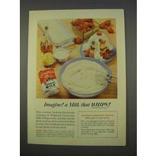 1955 Carnation Evaporated Milk Ad - A Milk that Whips!