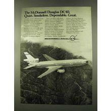 1973 McDonnell Douglas DC-10 Ad - Quiet Smokeless