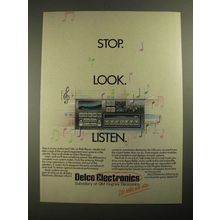 1987 Delco Electronics Music System Ad - Stop. Look. Listen.