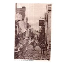 HIGH STREET, CLOVELLY, DEVON unused vintage postcard E A Sweetman donkeys (a) =