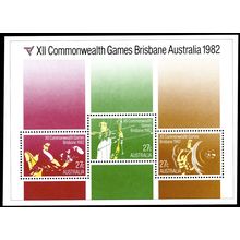 AUSTRALIA 1982 Commonwealth Games Miniature Sheet 3 x 27c stamps (SG MS863) MNH