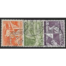 1949 3 stamps with Swiss UN cancellations - fine used (o)