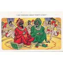 Sultans Share 40 Wives A Day Arabian Nights Adultery Comic Postcard