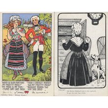 Military Gentleman Nursery Rhyme Antique Valentines 2x Postcard