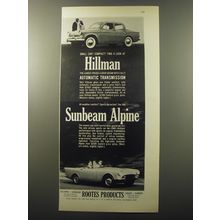 1960 Rootes Motors Hillman and Sunbeam Alpine Cars Ad - Small Car? Compact?