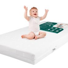 BABELIO Breathable Crib Mattress, Dual-Sided, Memory Foam, Waterproof, Removable