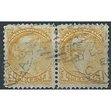 Canada 1877 SG74 1c Pale Dull Yellow Good/Fine Used PAIR ... .