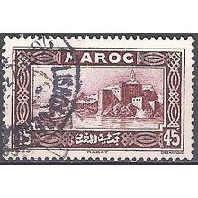Maroc 1933 Michel 103 O Cote (2005) 0.80 € Forteresse Udayas Rabat Cachet rond