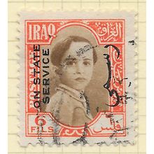 IRAQ 1942 ON STATE SERVICE OVERPRINT KING FAISAL 6F USED