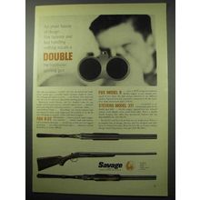 1956 Savage Ad - Fox B-ST, Fox 5, Stevens 311 Shotgun