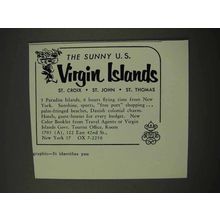 1956 Virgin Islands Tourism Ad - The Sunny U.S.