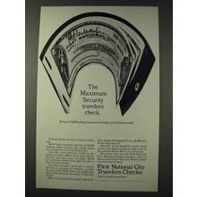 1967 First National City Bank Travelers Checks Ad