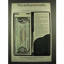 1967 First National City Travelers Checks Ad - Theft-Proof Wallet