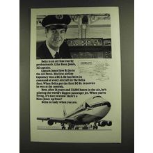1972 Delta Airlines Ad - Dana Jones, 747 Captain