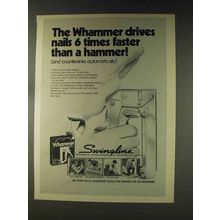 1976 Swingline Whammer 2001 Nail Gun Ad - Faster