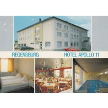 Regensburg Germany Hotel Apollo 11 Map Postcard