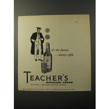 1953 Teacher's Highland Cream Scotch Ad - It's the flavour ..always right