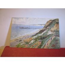 EAST CLIFF & ZIG-ZAG PATH by A R Quinton , BOURNEMOUTH used postcard 1934 pm =
