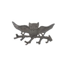Pack Of 2] Cast Iron Flying Owl Landing on a Tree Branch Decorative Metal Wa...