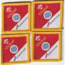 Scout Badges - 4 x Cub Challenge Global - Sponsored - Black Backs (BY181)