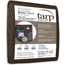 Kotap 20 X 30 Ft. All-Purpose Multi-Use Protection/Coverage 5-Mil Poly Tarp, Rev