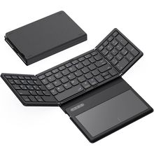 Foldable Bluetooth Keyboard, Portable Full Size Folding Keyboard with Large Touc