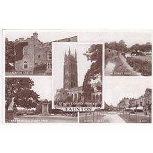 ED 400 TAUNTON MULTI VIEW . PRINTED POSTCARD