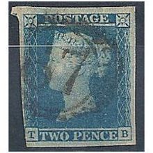 1841 SG14 2d Blue 3++ Large Margins No 37 Town Cncl TB