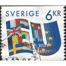 SWEDEN, European Union, blue 1995, 6Kr