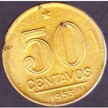 1953 Brazil 50 Centavos Coin