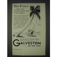1931 Galveston Texas Ad - This Winter Wnjoy Your Favorite Sport Here