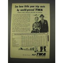 1955 TWA Airlines Ad - See How Little Your Trip Costs