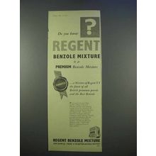 1955 Regent Benzole Mixture Petrol / Gasoline Ad